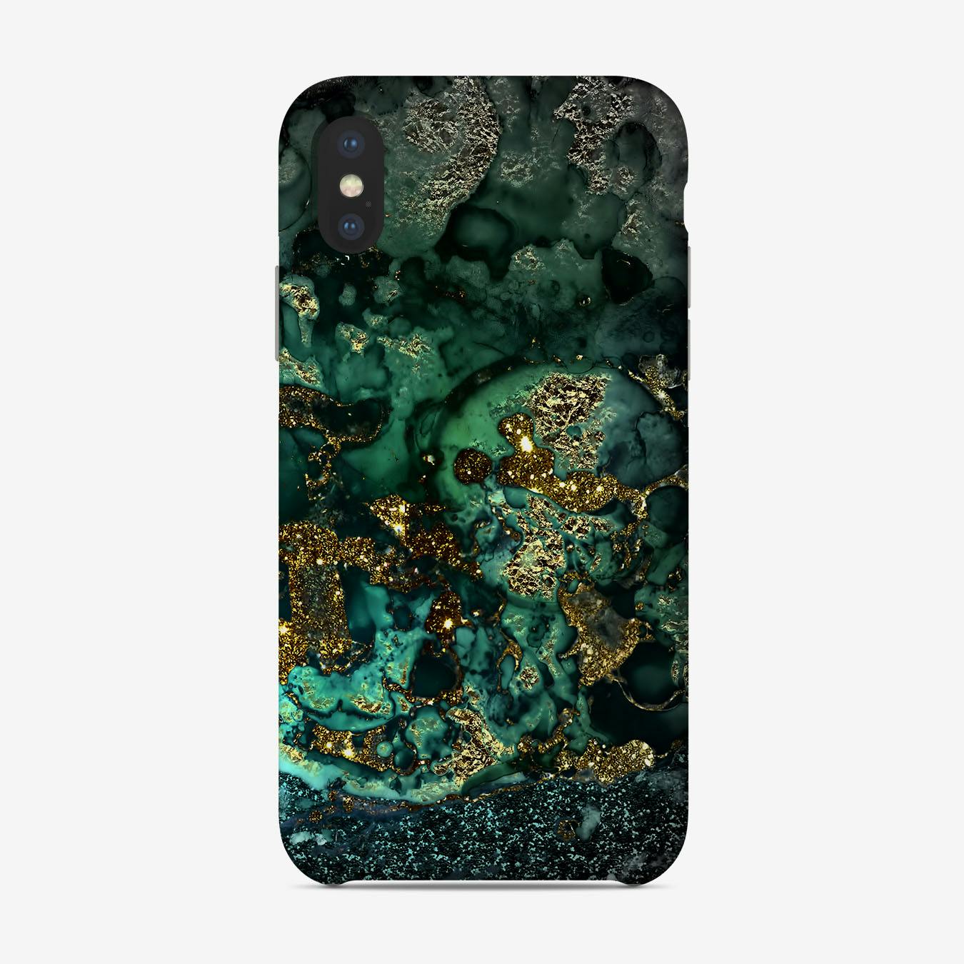 Gold Glitter Malachite Marble Phone Case